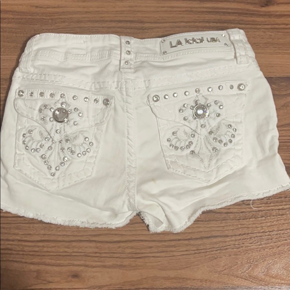 LA Idol white rhinestone shorts - Picture 2 of 2